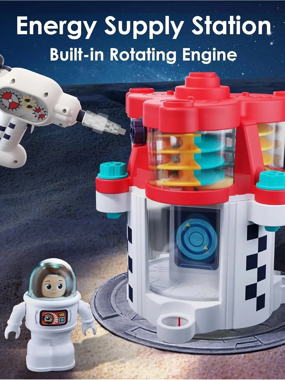Kids White & Red Space Adventure Rocket Toy - New: Sealed in Box